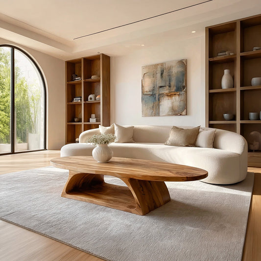 Organic Oval Coffee Table With Architectural Open Base - view 1 of 8