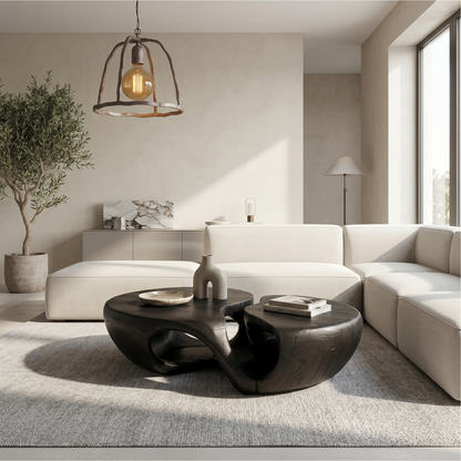 Nature Inspired Coffee Table With Artistic Open Base Design For Living Room - view 1 of 8