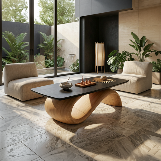 Handcrafted Coffee Table With Artistic Wood Design For Living Room - view 1 of 8