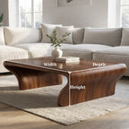 Sculptural Walnut Coffee Table with Curved Design, Modern and Minimalist Living Room Décor - view 6 of 9