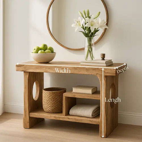 Handcrafted Solid Wood Sculptural Console Table – Organic Contemporary Form - view 2 of 5