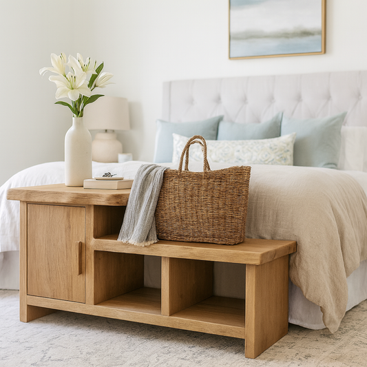 Handcrafted Solid Wood Bench – Modern Organic Seating with Versatile Storage - view 1 of 6