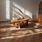 Oval Solid Wood Coffee Table with Open Shelf Storage - view 2 of 6