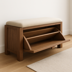 Handcrafted Solid Wood Rustic Bench – Natural Live-Edge Slab Entryway Seating - view 1 of 6