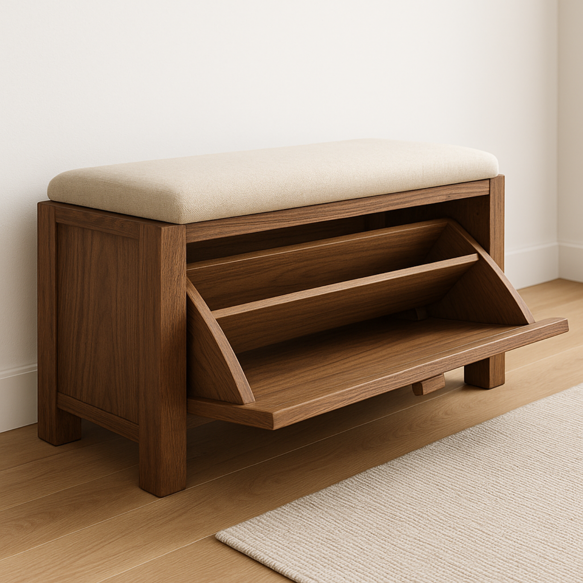 Handcrafted Solid Wood Rustic Bench – Natural Live-Edge Slab Entryway Seating - view 1 of 6