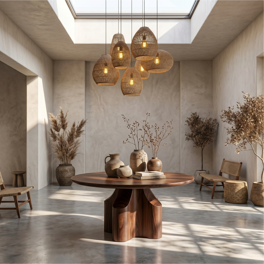 Contemporary Foyer Table With Sculptural Solid Wood Pedestal Base For Entryway And Hallway - view 1 of 8