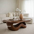 Solid Wood Coffee Table with Sculpted Organic Wave Base - view 6 of 9