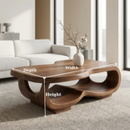 Handcrafted Live Edge Coffee Table – Sculpted Organic Wood Base - view 6 of 9