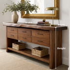 Solid Wood Console Table with Live Edge Top and 6 Drawers - view 6 of 9