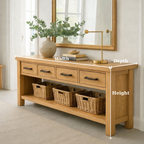 Solid Wood Console Table for Entryway with 4 Drawers and Open Shelf - view 6 of 9