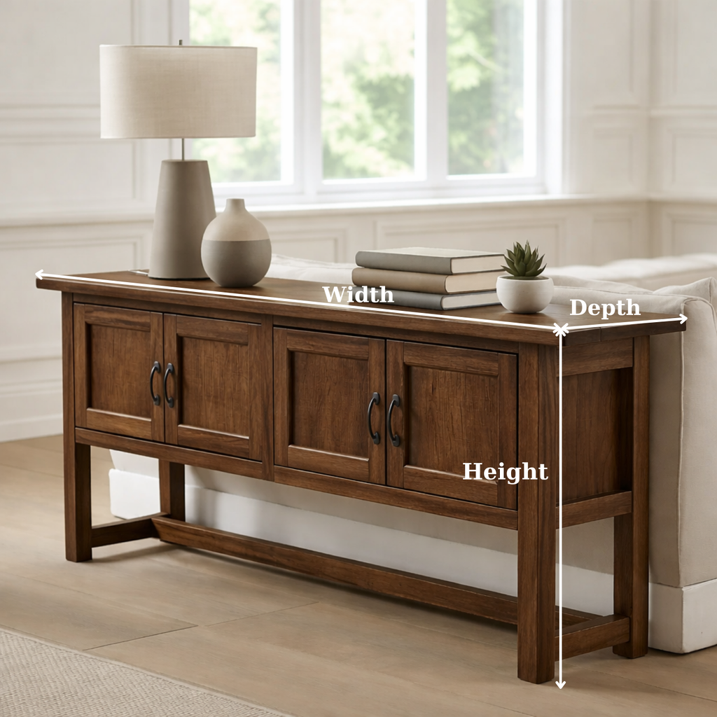 Solid Wood Console Table with 3 Drawers for Living Room or Entryway - view 6 of 9