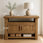 Solid Wood Console Table with Storage and Open Shelf - view 6 of 9