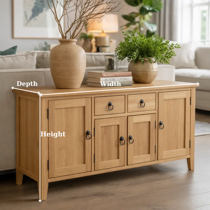 Solid Wood Console Table with Storage Cabinets and Drawers - view 6 of 9