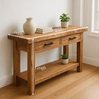 Handcrafted Solid Wood Console Table – Modern Organic Simplicity - view 2 of 5