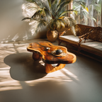 Organic Live Edge Coffee Table with Sculptural Loop Base - view 2 of 7