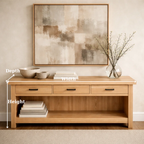 Handcraft Solid Wood Console Table with Drawers and Open Shelf - view 6 of 9