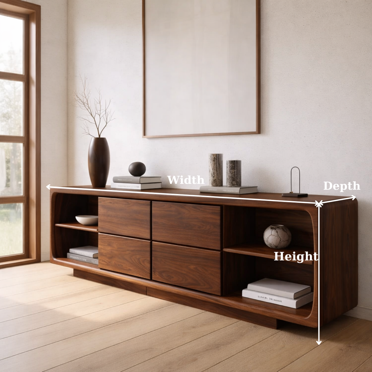 Solid Wood Console Table with Drawer Storage and Open Shelf Design for Modern Living Room - view 6 of 9