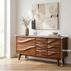 Solid Wood Console Table with Multi Drawer Wave Front Design for Modern Home - view 6 of 9