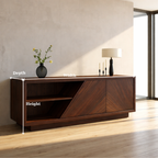 Modern Solid Wood Console Table with Geometric Design and Open Shelf Storage - view 6 of 9