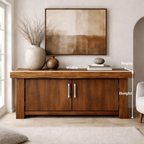Solid Wood Console Cabinet – Modern Rustic Entryway Storage Table with Double Doors - view 6 of 9