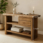 Handcrafted Natural Wood Console Table – Minimal Organic Design - view 2 of 5