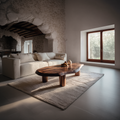 Live Edge Coffee Table with Organic Slab Top and Solid Round Legs - view 1 of 7