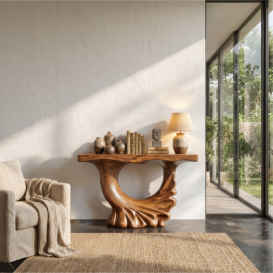 Modern Console Table With Ring Form Pedestal Base For Living Room - view 1 of 8