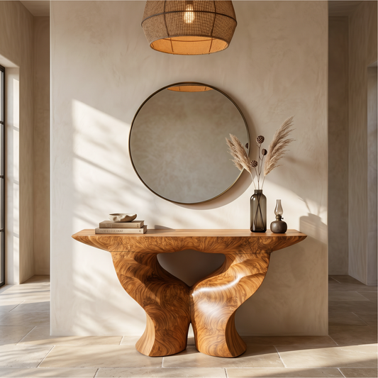 Organic Console Table With Artistic Nature Inspired Design For Living Room - view 1 of 8