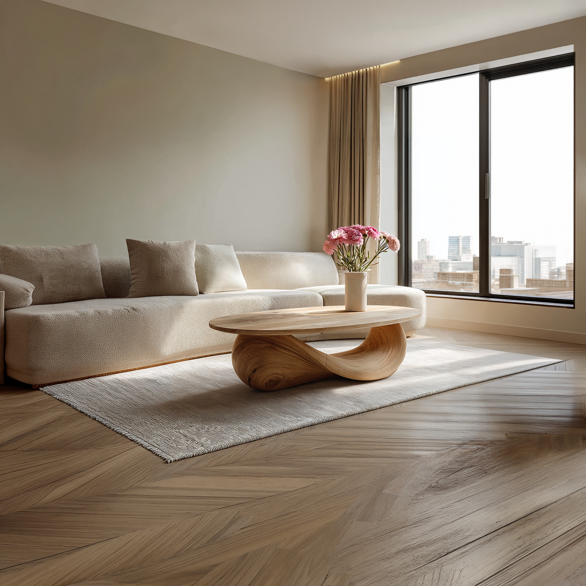 Organic Sculptural Coffee Table with Flowing Loop Base - view 5 of 7