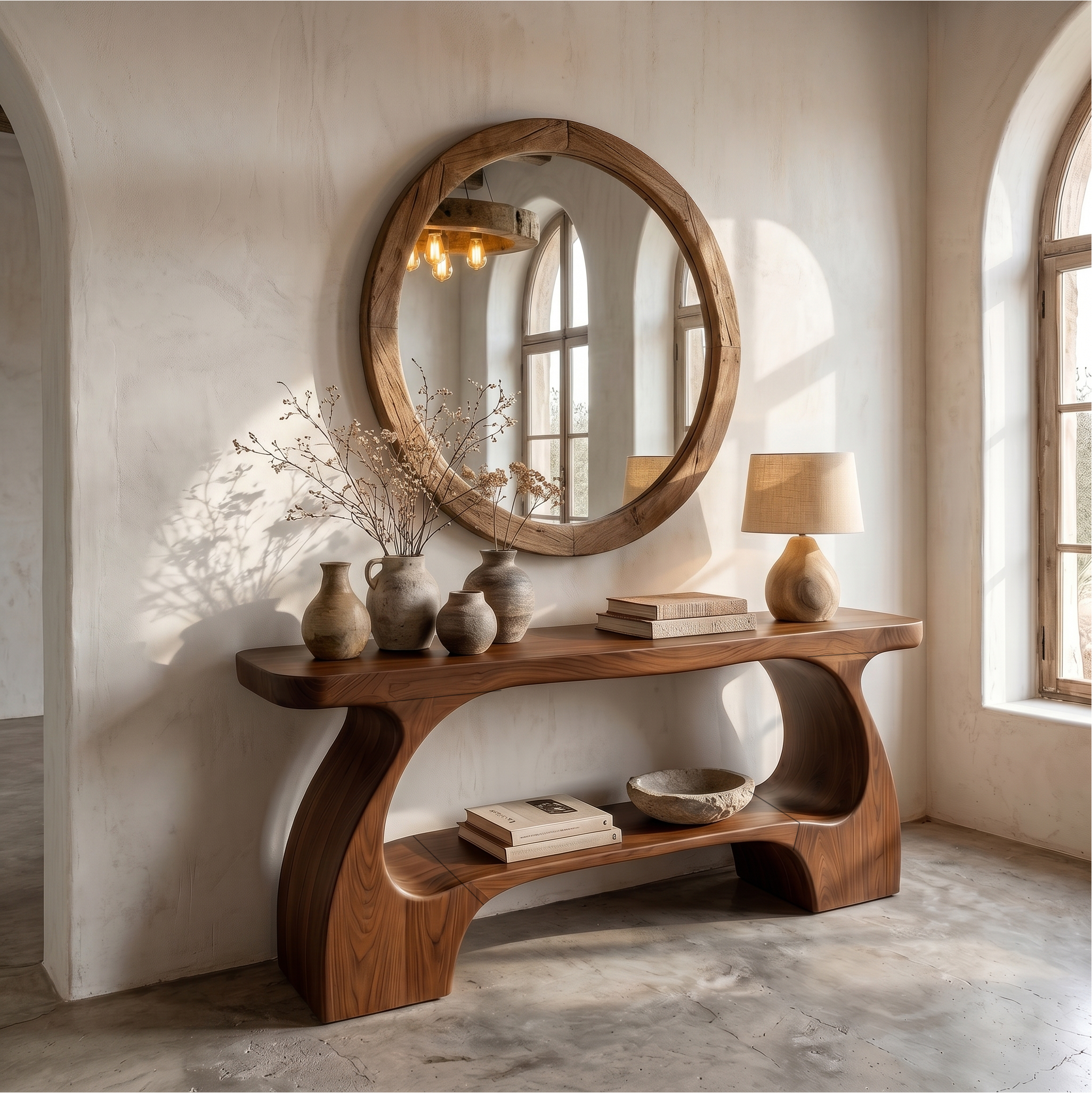 Natural Console Table With Organic Curved Silhouette For Entryway - view 1 of 8