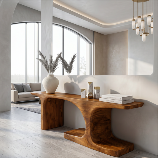 Organic Console Table With Sculptural Arched Form For Entryway - view 1 of 8