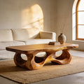 Organic Sculptural Natural Wood Coffee Table with Carved Base - view 1 of 7
