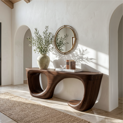 Contemporary Console Table With Curved Open Structure For Living Room - view 1 of 8