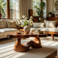 Organic Live Edge Natural Wood Coffee Table with Flowing Sculptural Base - view 1 of 7