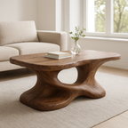 Handcrafted Solid Wood Coffee Table – Sculptural Organic Design for Living Room - view 2 of 6