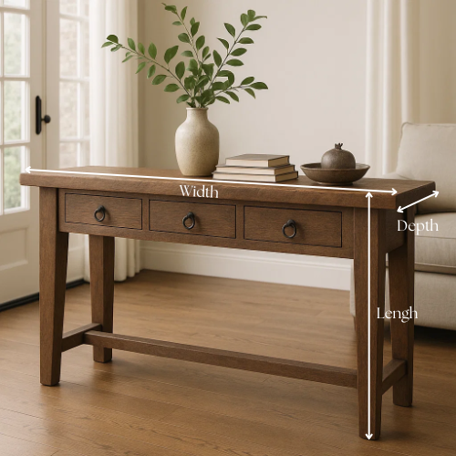 Handcrafted Solid Wood Entryway Console, Console Table - view 2 of 5