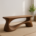 Handcrafted Solid Wood Bench – Unique Organic Curvature Art Piece - view 1 of 6