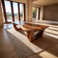 Live Edge Sculptural Coffee Table With Open Pedestal Base - view 1 of 8