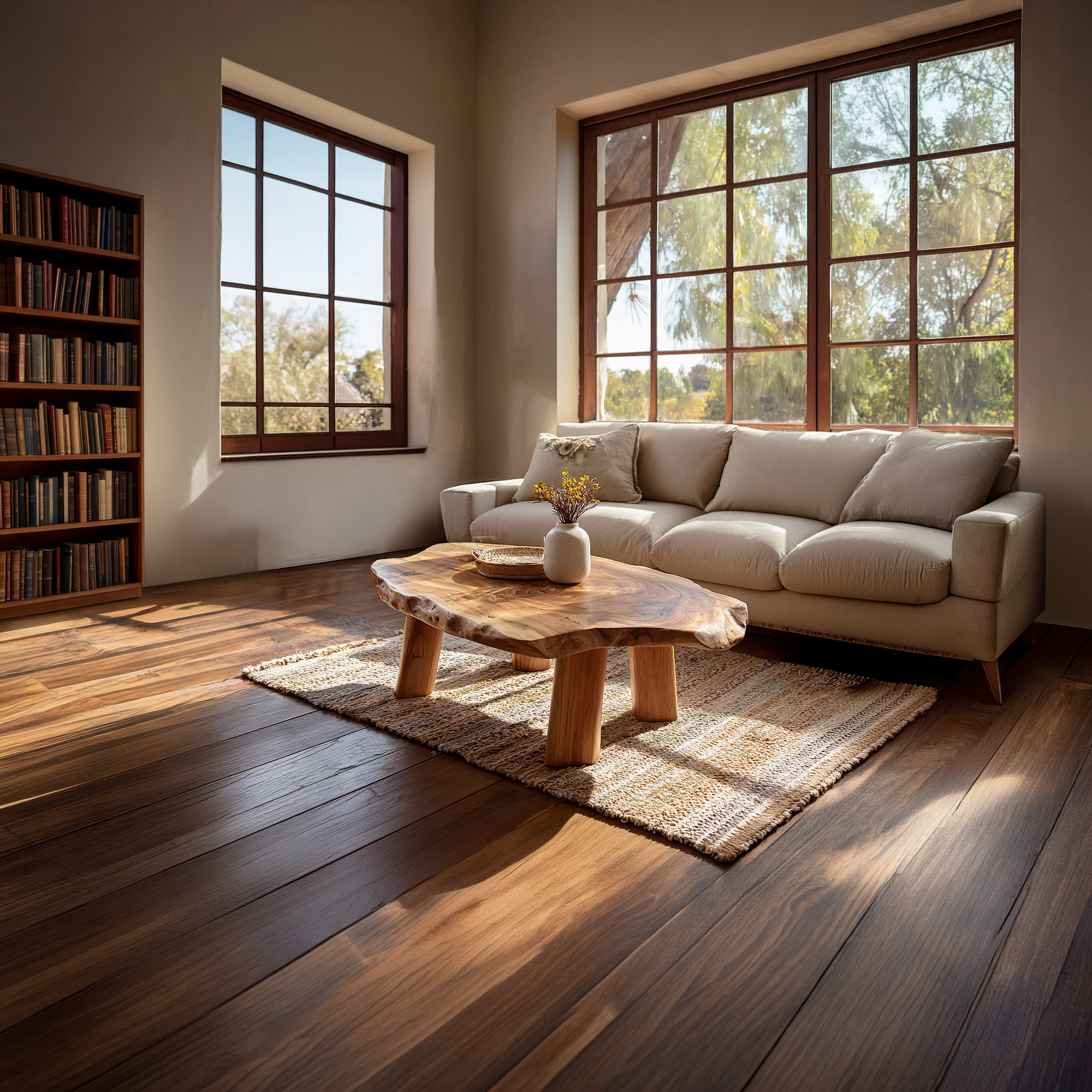 Live Edge Coffee Table with Rounded Slab Top and Solid Legs - view 2 of 7