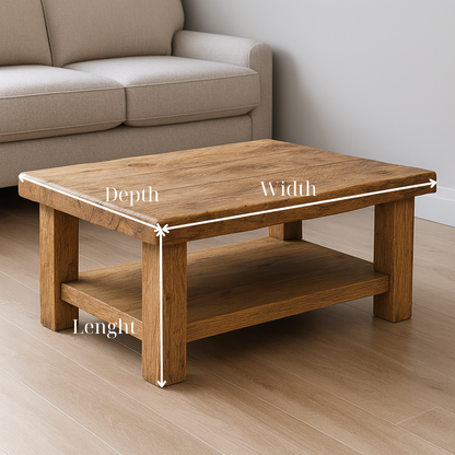 Handmade Solid Wood Living Room Table - Rustic Wood Coffee Table - Wood Coffee Table - view 2 of 5