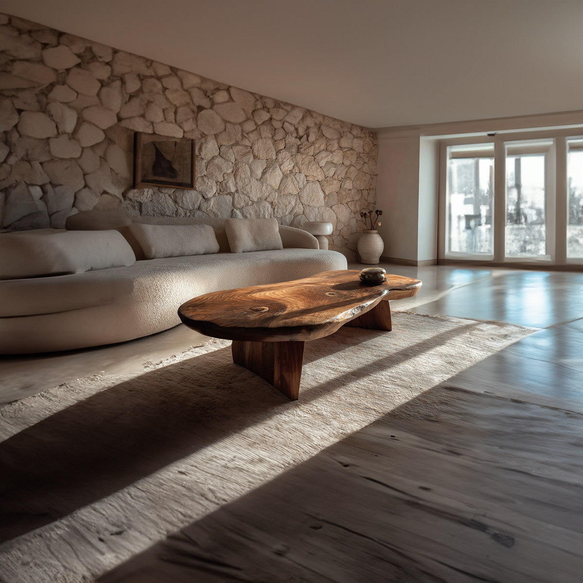Live Edge Coffee Table with Organic Slab Top and Sculptural Base - view 2 of 7