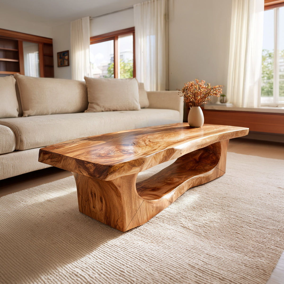 Organic Sculptural Coffee Table With Open Carved Base - view 4 of 8