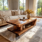 Solid Wood Coffee Table With Open Storage Shelf - view 1 of 7