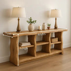 Handcrafted Solid Wood Sculptural Console Table – Organic Modern Design - view 2 of 5