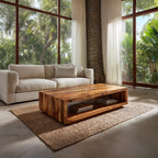 Minimalist Solid Wood Coffee Table With Open Shelf - view 1 of 8
