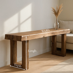 Handcrafted Solid Wood Live Edge Console, Console Table - view 2 of 5