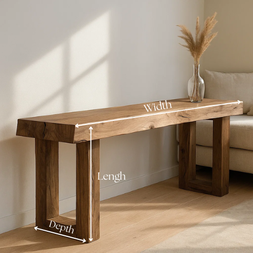 Handcrafted Solid Wood Live Edge Console, Console Table - view 2 of 5