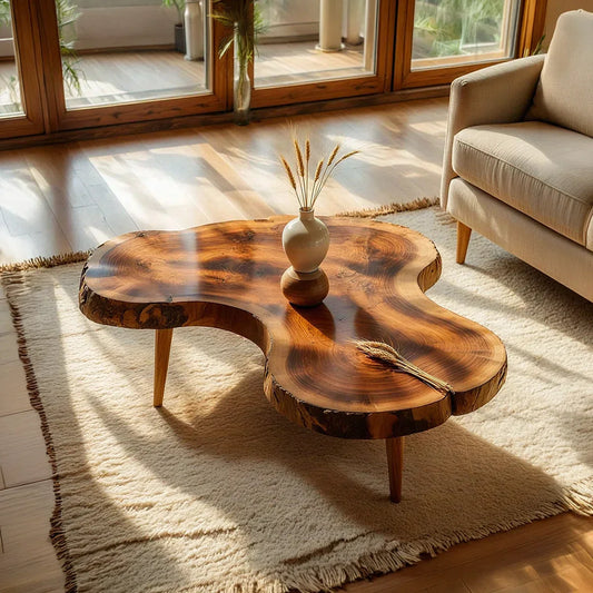 Live Edge Natural Wood Coffee Table with Organic Freeform Silhouette - view 1 of 7