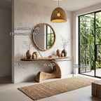 Organic Console Table With Sculptural Curved Wood Base For Entryway And Living Room - view 8 of 8