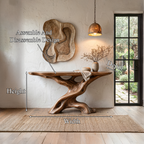 Live Edge Console Table With Unique Sculptural Base Design For Living Room - view 8 of 8